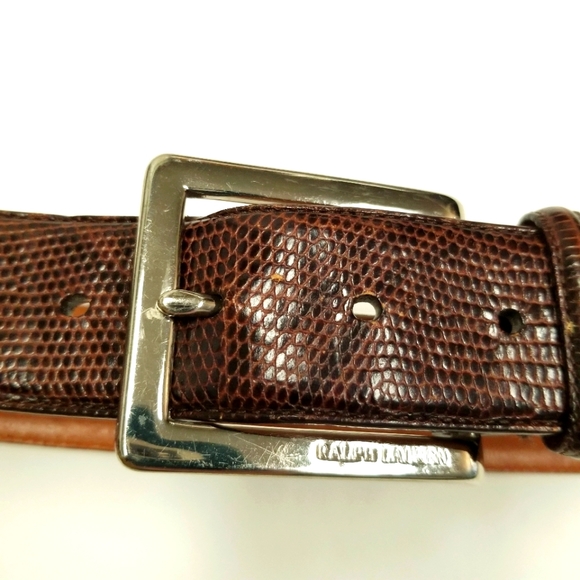 Ralph Lauren Accessories - Ralph Lauren Leather belt size S (26) crocodile embossed reddish brown EUC
